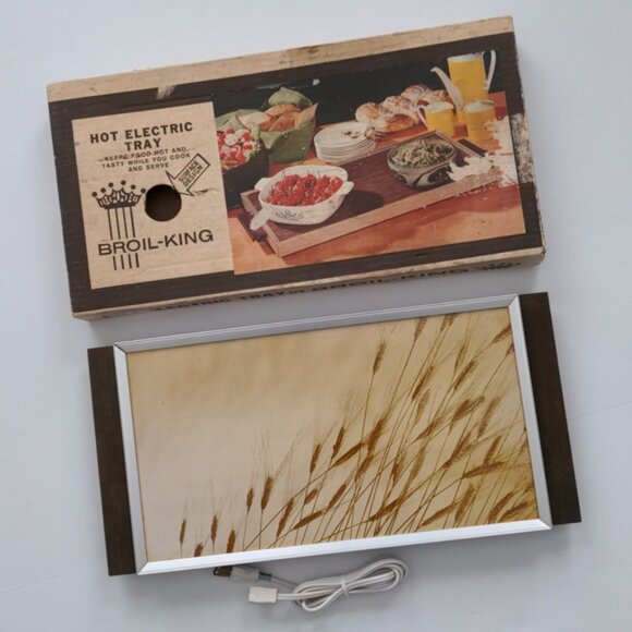 VTG Broil King Wheat Design Electric Hot Plate Warming Tray 1950s Iconic TV Prop - Picture 11 of 11